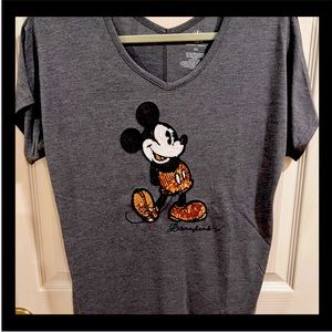 Disney women’s XS grey t-shirt (Mickey has black, white & bronze sequins).